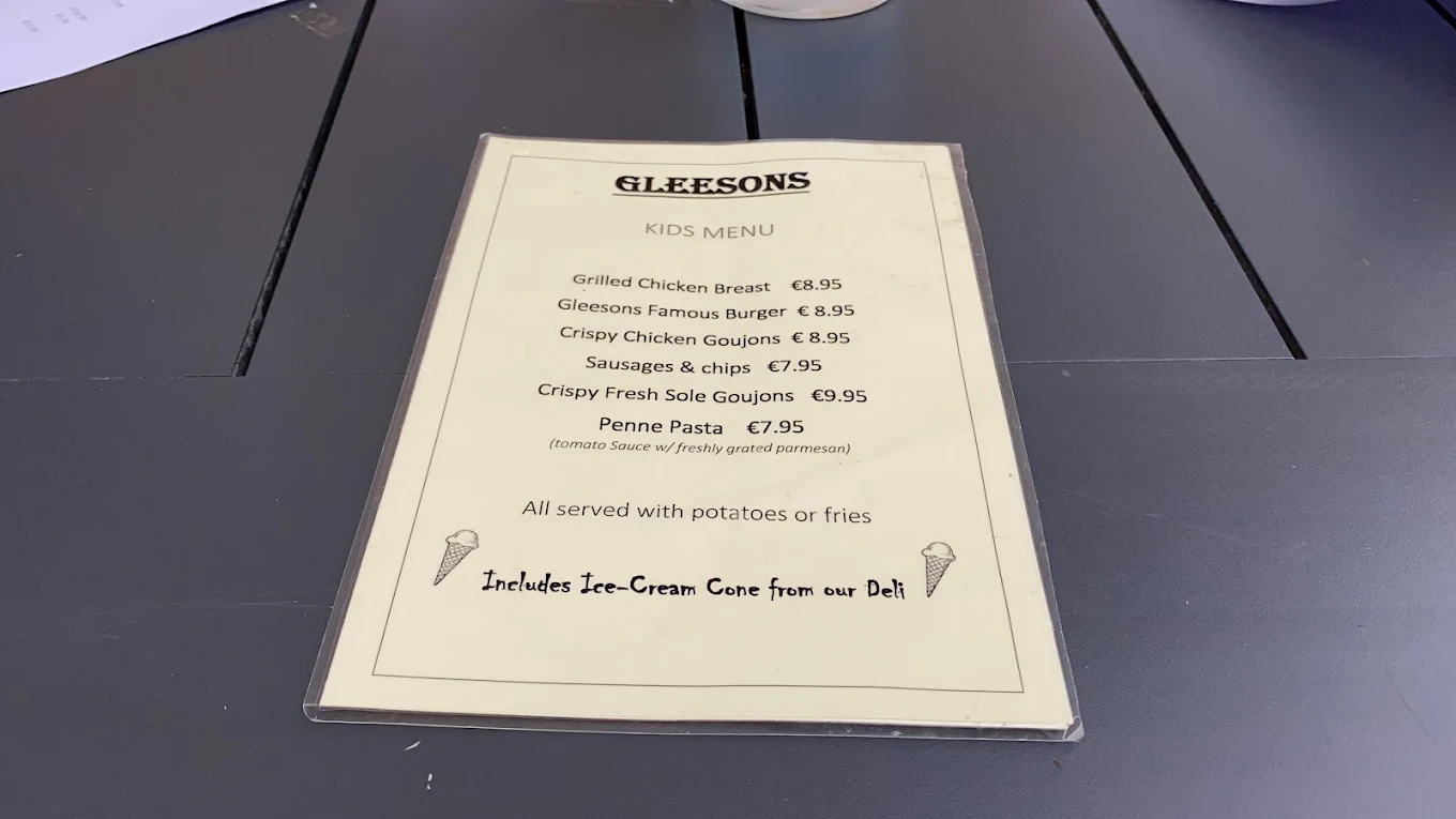 Kids menu