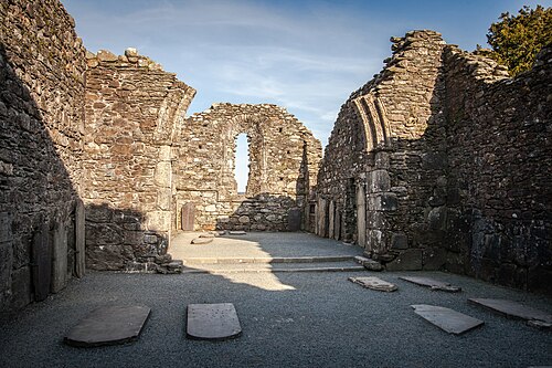 Dark age Glendalough church ruins